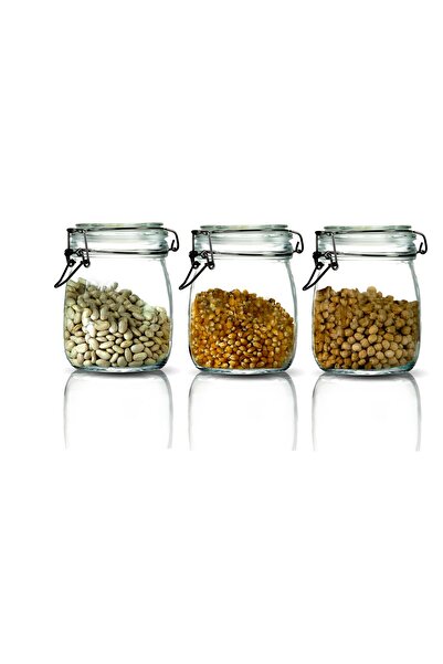 Store Korken Kavanoz 750 ml Vakumlu Kilitli Cam Saklama Kavanozu