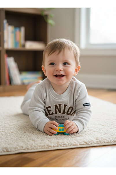 Zerenyus 6-24 Months Kangaroo Pocket Senor Suit Gray