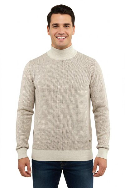 Çizgi Triko Men's Half Fisherman Sweater Steel Knit Regular Fit 5206B Bgl-St04853