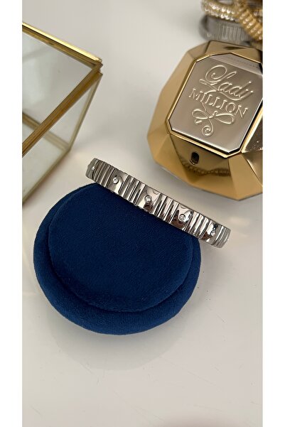 SU PERİSİ TAKI BİJUTERİ سوار إيطالي من الفولاذ الفضي متوسط ​​السماكة مزين بحج...