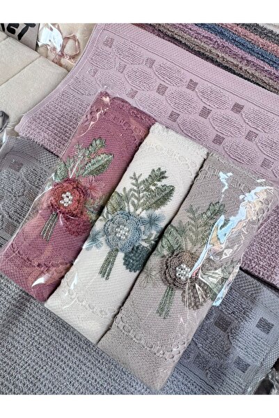 Dantelux Çeyizlik 3 adet Mutfak Havlusu Gündelik Kullanım Hediyelik havlu 3lü Takım