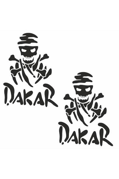 Oracal Set of two decorative tuning stickers – Dakar skull, 30 x 22 cm, black