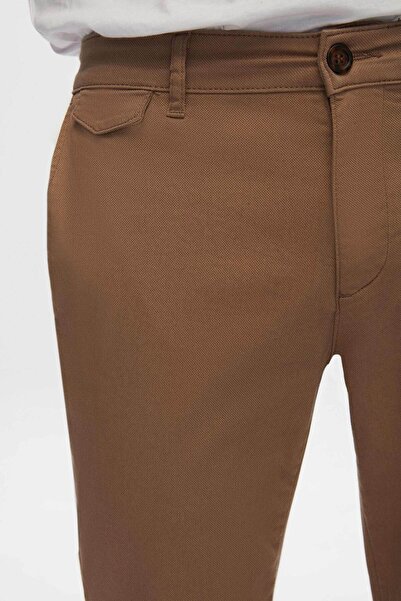 Twn εφαρμοστό Μπεζ παντελόνι Dobby Chino