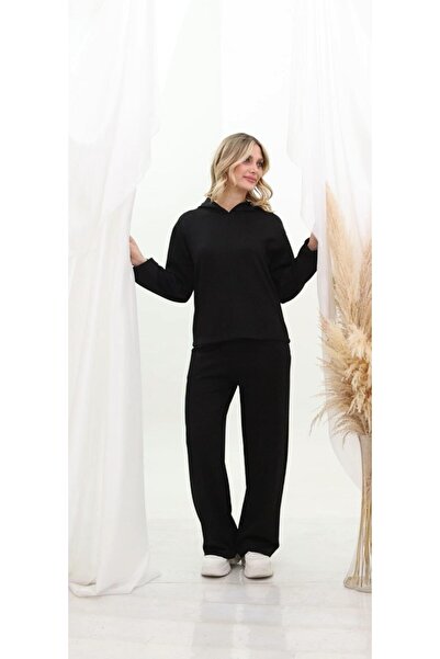 QUMRULİFE Hijab Hooded with Grass Oversized Stretch Fabric Set