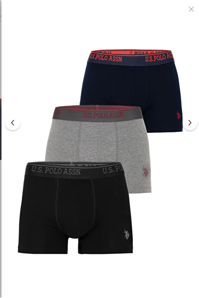 U.S. Polo Assn. طقم بوكسر رجالي مرخص مكون من 3 قطع (في علبة) مصنوع من 95% قطن...