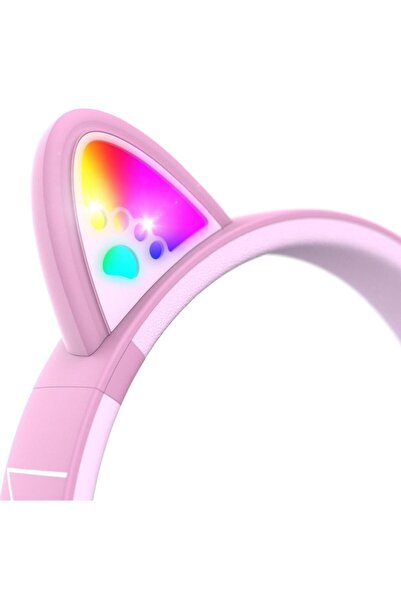 PowerLocus Kids Headphones, Wireless, Bobo Cat Ears, Pink