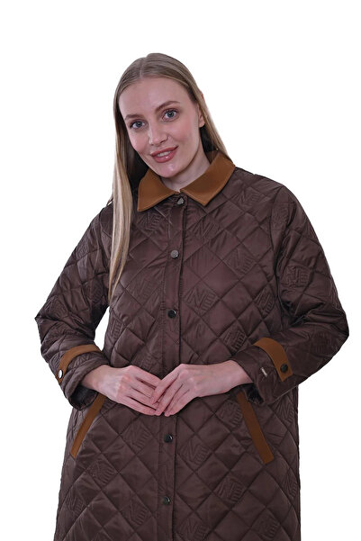 Invee Quilted Coat - Brown