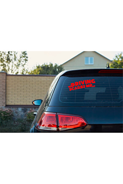 Oracal Car sticker 'My driving scares me too', 18x8 cm, Red