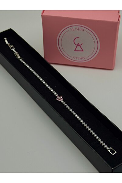 Alsem 925 Ayar Gümüş Kaplama Lotus Su Yolu Bileklik , Pembe ve Mor Lotus Su Y...