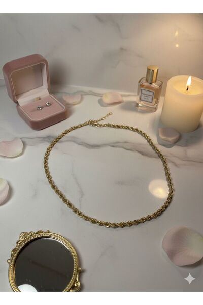 YURISH قلادة من الفولاذ موديل حبل ملتوية سلسلة ذهبية غير قابلة للتشويه