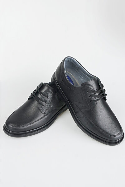 Wallerjon Erkek Hakiki Deri Günlük Ortopedik Esnel Baba Ayakkabısı Topuk Jelli