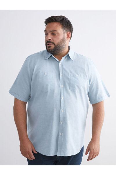 LC Waikiki Plus Size Regular Fit Short-Sleeve Men's Shirt
