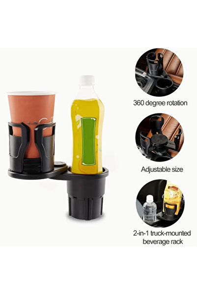 Marsilyan ieg ™   حامل أكواب السيارة 2 في 1 قابل للتعديل، قابل للتوسيع من الأ...