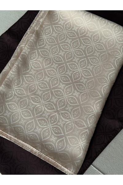 Degs Scarf Çiçek Desenli Jakar Kaymaz Kadın Şal