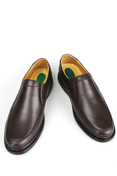 Wallerjon Men's Genuine Leather Daily Orthopedic Flexible Dad Shoes with Heel Gel