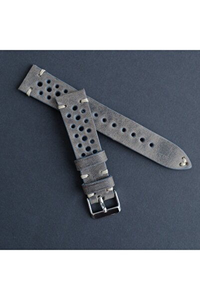 Yaydan Deri Aksesuar 22mm Gri Racing Deri Kordon