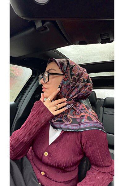 Armine 2025 Desenli Saf İpek Twill Eşarp 9421 - 86
