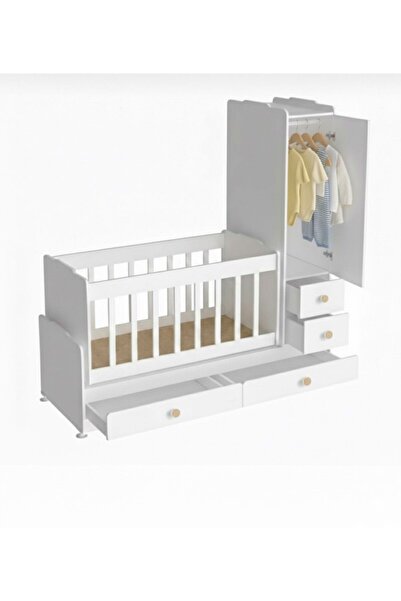 BANANA BABY BONA DOLAPLI 4 ÇEKMECELİ 60*120 BÜYÜYEN SALLANIR SABİTLENİR ANNEYANI BEŞİK