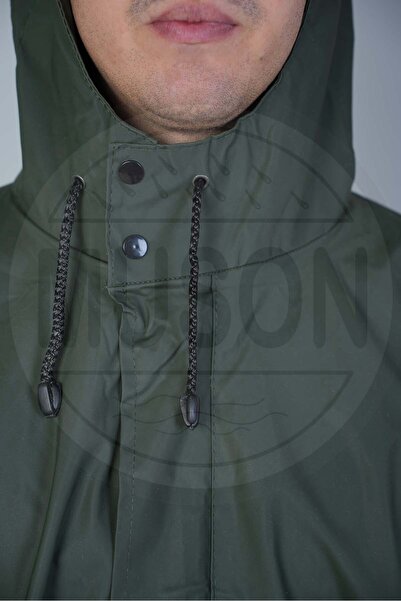 Muson Uzun Pardesü Yağmurluk – Su Geçirmez, Çift Cepli, Kapüşonlu, Rüzgar ve Yağmura Dayanıklı