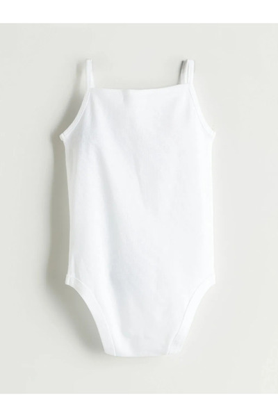 LC Waikiki Square Neck Basic Baby Girl Snap Fastener Bodysuit
