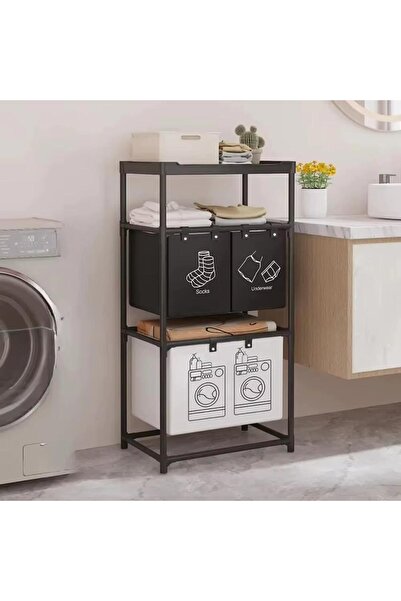 Bin shihoon سلة ملابس متعددة الوظاىف مع رف