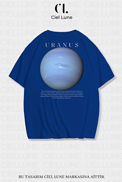 Ciel Lune Unisex Femei Bărbați Uranus Printed Design Special Tricou oversize