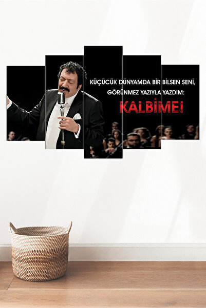 TABLOX 5 Parça MDF Ahşap Tablo Dekoratif Duvar Dekorasyon - Müslüm Gürses Ara...