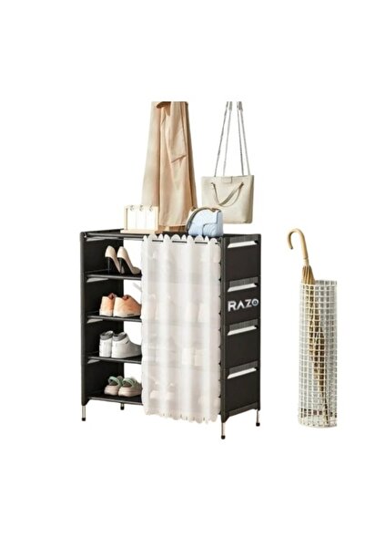 Razo Organizator de pantofi, 5 rafturi, capacitate mare, suport metalic, capa...