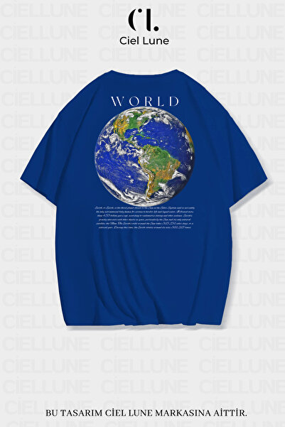 Ciel Lune Tricou supradimensionat unisex, femei, bărbați, cu imprimeu mondial...