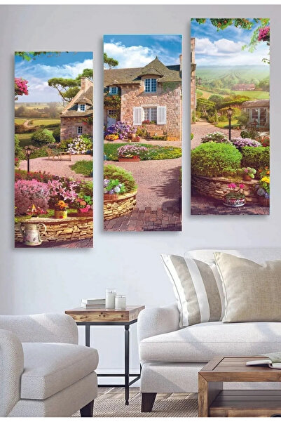 TABLOX 3 bucăți pictură din lemn MDF decorativă pentru perete - natură copac ...