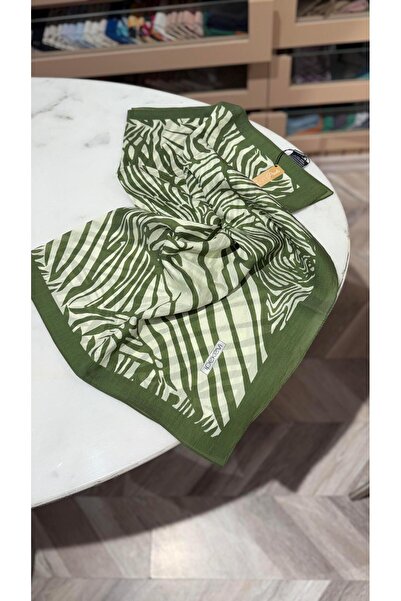 ipekevi Desenli Tensoft Şal 2881 Haki Yeşili