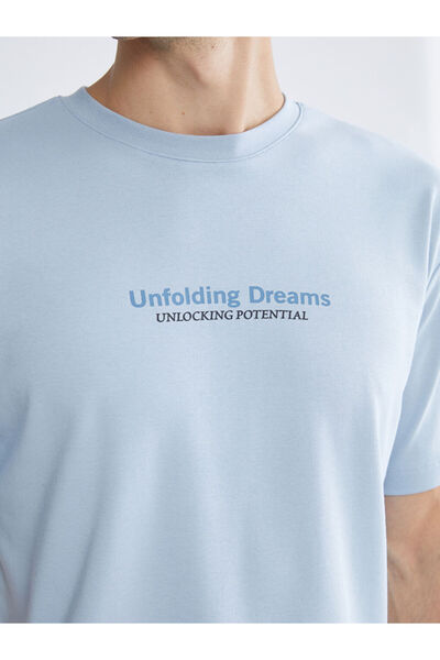 LC Waikiki Sparkling Choices from Shining Store | Crew Neck Printed Combed Cotton Men's Pajama Top