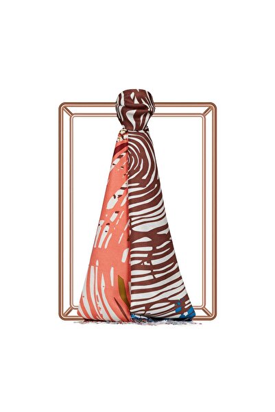 ipekevi شال حرير منقوش بنقشة الحمار الوحشي ملون موديل 05