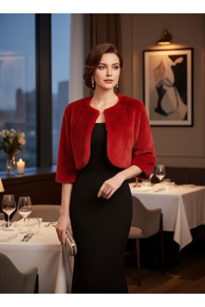 ihaoo Elegant bolero made of eco-friendly fur