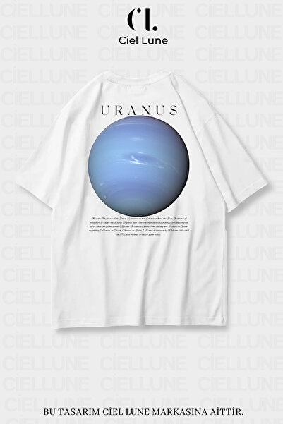Ciel Lune Unisex Femei Bărbați Uranus Printed Design Special Tricou oversize
