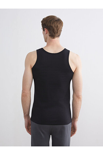 LC Waikiki Black U-Neck Combed Cotton Men's Undershirt 5-Pack