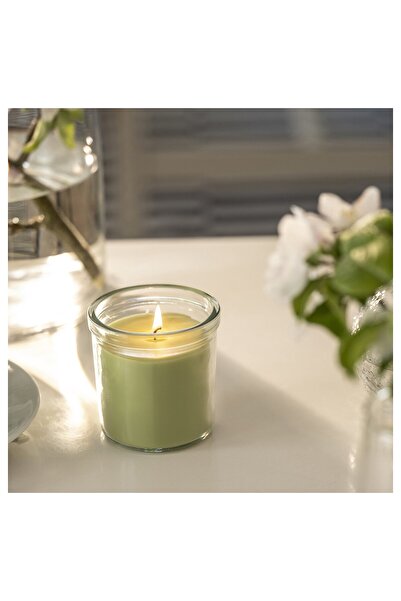 IKEA Scented Candle In Glass, Apple/Light Green, 20hr