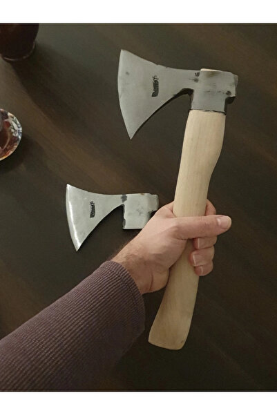 ÇAYLAR AVM Kamp Baltası İkili Set – 37cm Survival ve 52cm Odun Yarma Baltası – Dövme Çelik Outdoor Seti