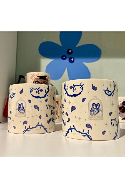 westartic Corpse Bride (Ölü Gelin) Emily ve Victor 2li Halloween Özel Çift Kupa Bardak Kahve Fincanı