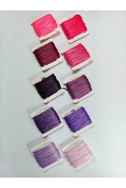 Eskişehir hobi sanat 1 mm 10 Meters 10 Colors Waxed Cord (Total 100 Meters) Necklace Jewelry Design Macrame Bracelet Horsehair Cord