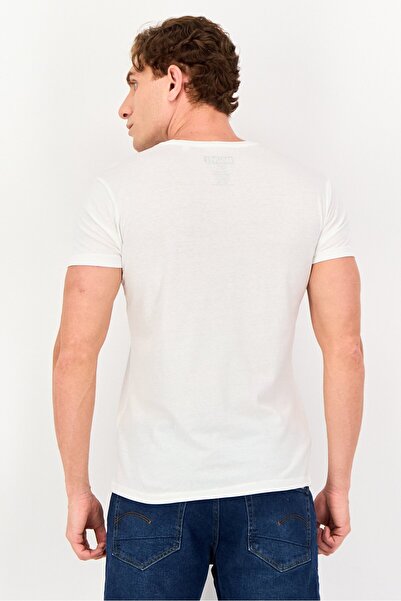 DIFUZED Marvel By Men Crew Neck Short Sleeve Brand Logo T-Shirt, White