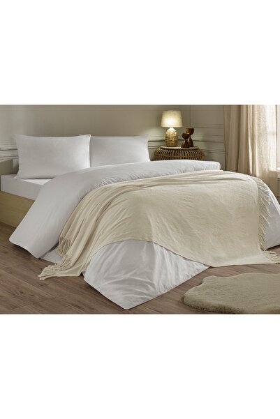 Linens Snovie Throw / Tv Battaniyesi Ekru Tek Kişilik