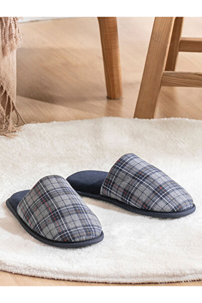 LC Waikiki Sparkling Choices from Shining Store | Plaid Patterned Men's House Slippers