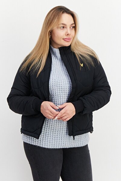 Lyle & Scott Women Brand Logo Funnel Jacket, Black