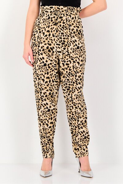 DOROTHY PERKINS Women Regular Fit Animal Print Straight Pants, Multicolor
