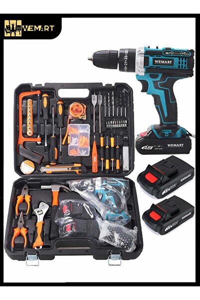 Wemart 128 Piece 48V Cordless Drill Power Tools Kit - Professional Home Tool Set