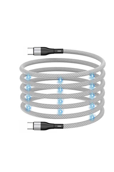 Generic New Nylon USB-C Magnetic Charging Cable, 3 ft, 60W Fast Charge (USB-C to USB-C)
