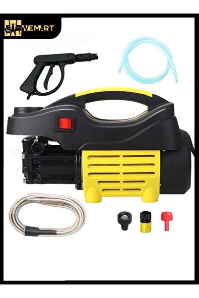 Wemart Electric Pressure Washer 800W, 8 MPa, Foam Pot & Spray Gun, 23ft Hose, Black/Yellow