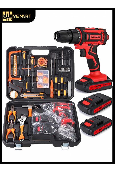 Wemart مجموعة أدوات كهربائية مكونة من 128 قطعة مع مثقاب لاسلكي 48 فولت، مجموع...