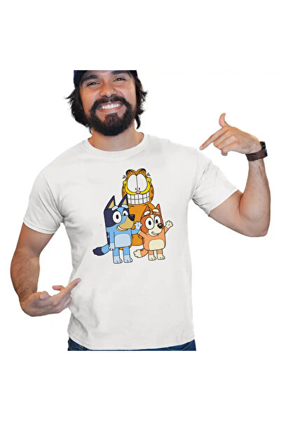 OEM Tricou Barbati Garfield Bluey Blue Bingo Catei Pisica